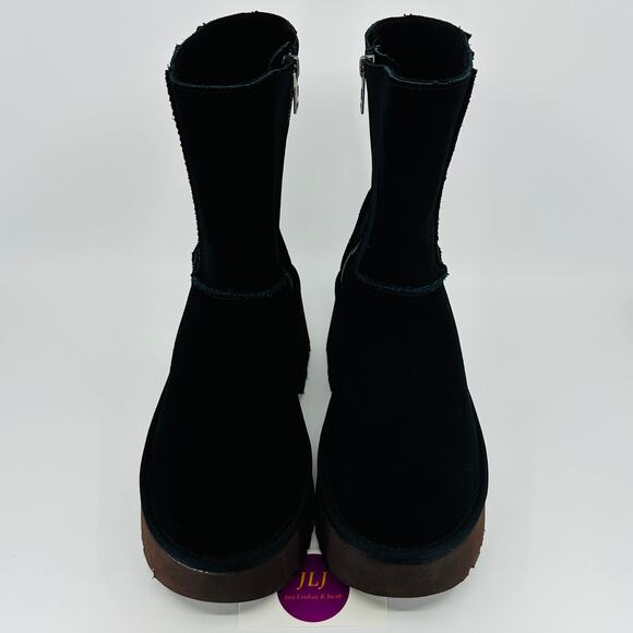 UGG Women's Classic Twin Seam New Heights Black Suede Boots 1158313 Size 7 - Picture 3 of 11